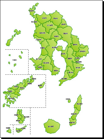 鹿児島県地図 A3サイズ パワーポイント フリー素材 無料素材のdigipot