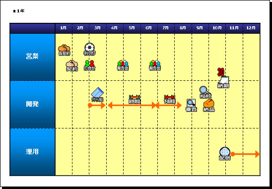 ビジュアル重視の計画表テンプレート画像