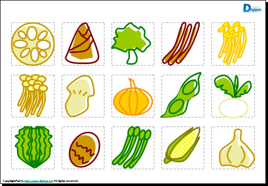 シンプルな野菜と果物のイラスト画像2