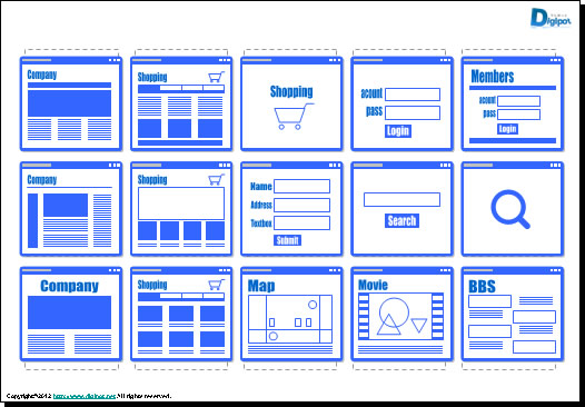 シンプルなwebサイトのイラスト パワーポイント フリー素材 無料素材のdigipot