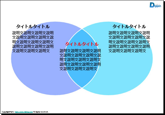 シンプルなベン図のテンプレート画像