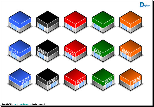 ユニット風建物のイラスト パワーポイント フリー素材 無料素材のdigipot