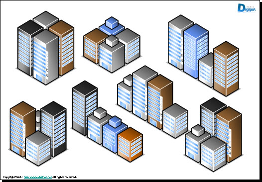 ユニット風建物のイラスト パワーポイント フリー素材 無料素材のdigipot