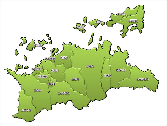 香川県地図2 パワーポイント フリー素材 無料素材のdigipot