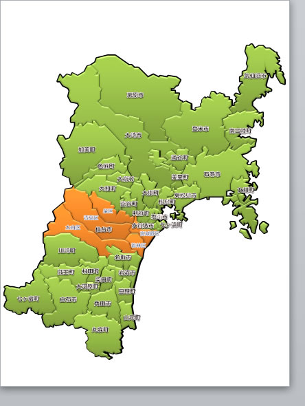 宮城県の地図画像