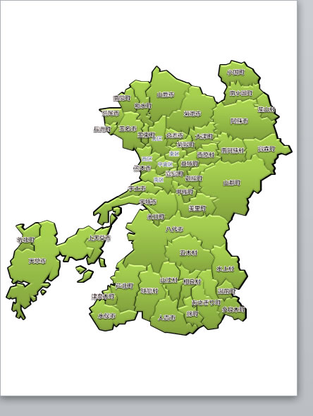 熊本県地図2 パワーポイント フリー素材 無料素材のdigipot