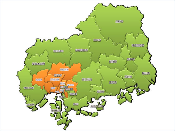 広島県の地図画像