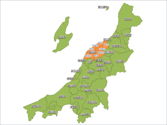新潟県の地図画像