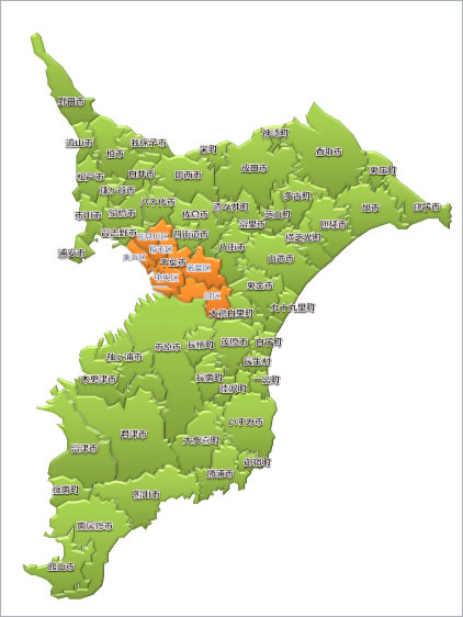 千葉県の地図画像