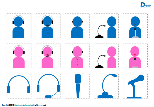 ヘッドフォン、マイクのイラスト画像2