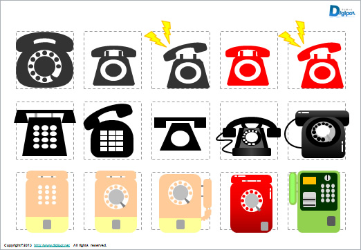 電話機、子機のイラスト画像