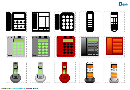 電話機 子機のイラスト パワーポイント フリー素材 無料素材のdigipot