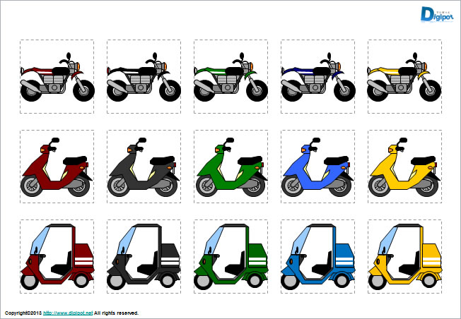 バイク オートバイ 原付のイラスト パワーポイント フリー素材 無料素材のdigipot