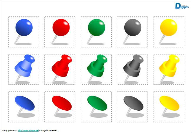 画鋲 ピンのイラスト パワーポイント フリー素材 無料素材のdigipot