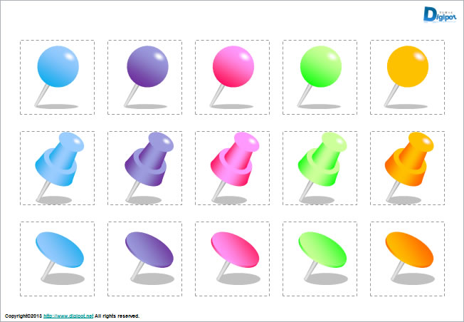 画鋲 ピンのイラスト パワーポイント フリー素材 無料素材のdigipot
