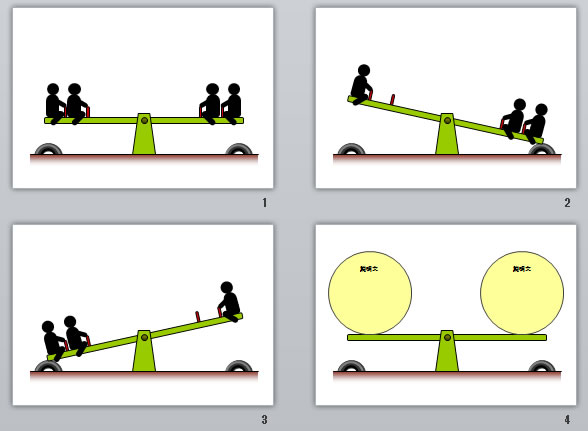 シーソー風説明図テンプレート画像