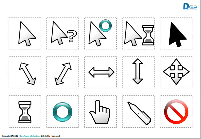 マウスカーソルのイラスト パワーポイント フリー素材 無料素材のdigipot