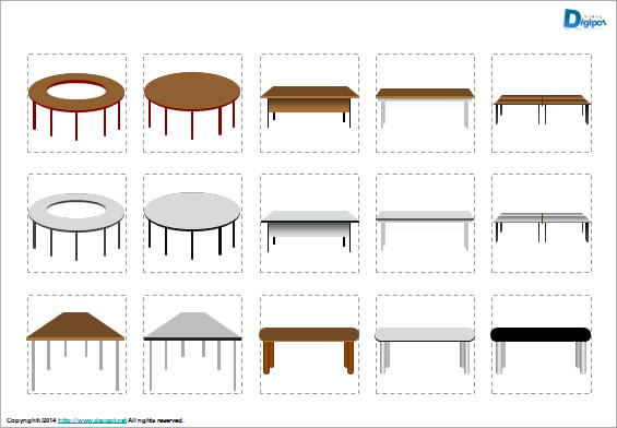 会議テーブル／チェアのイラスト画像