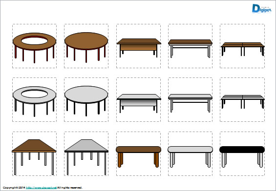 会議テーブル／チェアのイラスト画像2