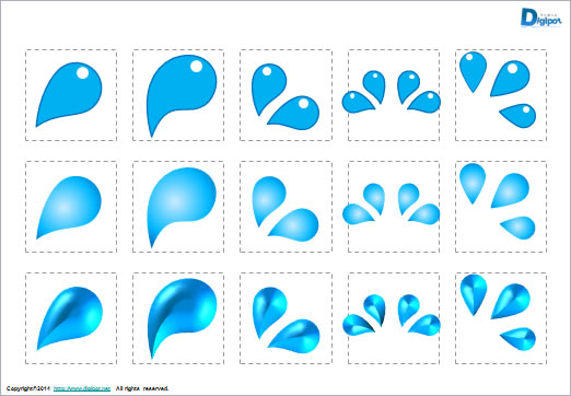 光沢のある水滴 水しぶきのイラスト パワーポイント フリー素材 無料素材のdigipot