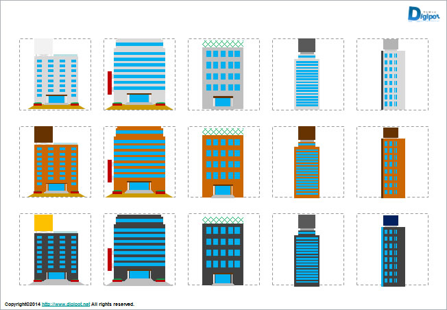 ビルのイラスト パワーポイント フリー素材 無料素材のdigipot