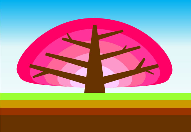樹木をモチーフにした説明図テンプレート画像3
