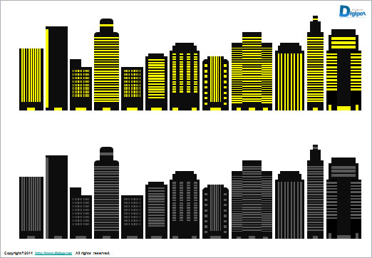 ビル群のイラスト パワーポイント フリー素材 無料素材のdigipot