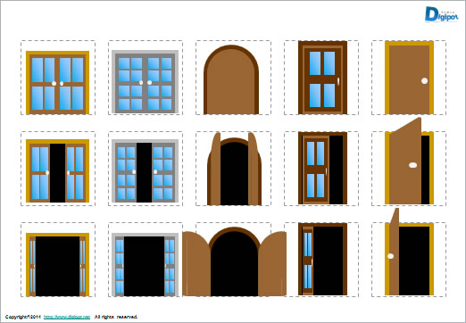 扉 ドアのイラスト パワーポイント フリー素材 無料素材のdigipot