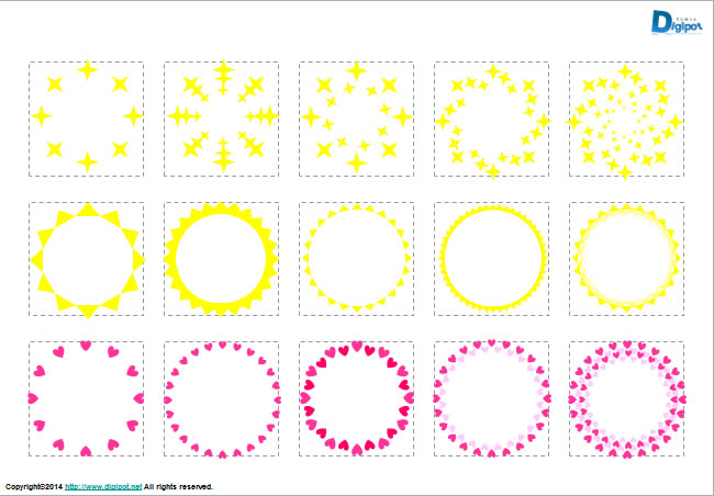 円形の飾り枠 パワーポイント フリー素材 無料素材のdigipot