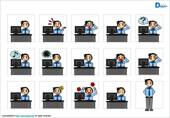 男性オペレーターのイラスト パワーポイント フリー素材 無料素材のdigipot
