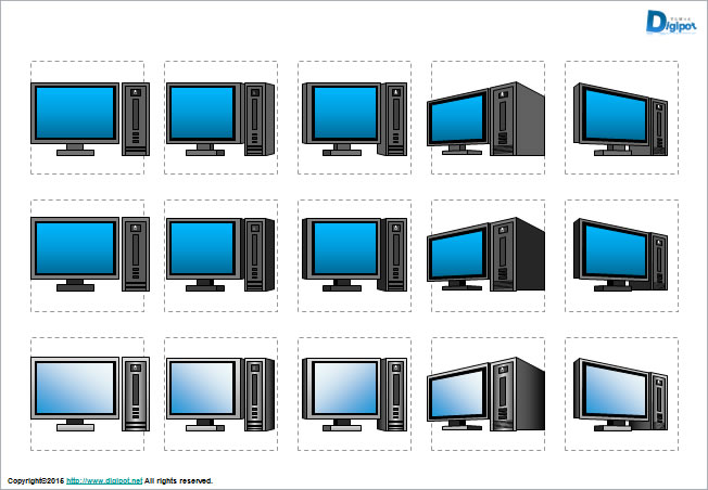 デスクトップPCのイラスト画像