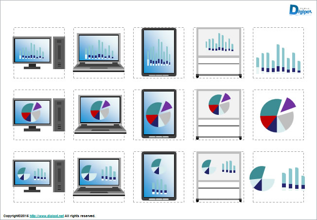 データ分析イメージのイラスト パワーポイント フリー素材 無料素材のdigipot