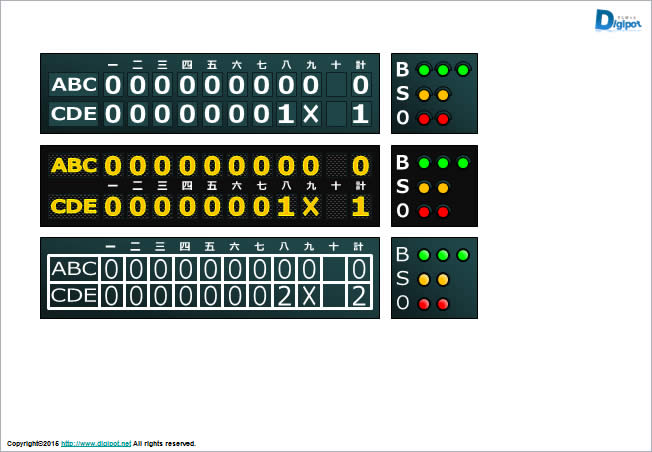 いろいろなスコアボードのイラスト パワーポイント フリー素材 無料素材のdigipot