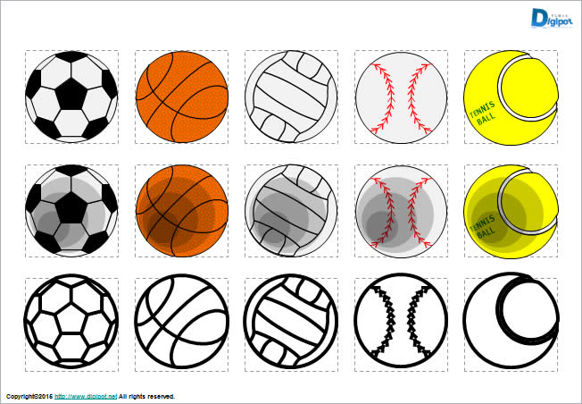 いろいろなボールのイラスト パワーポイント Png形式画像 フリー素材 無料素材のdigipot