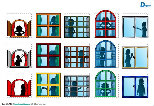 窓と人影のイラスト パワーポイント フリー素材 無料素材のdigipot