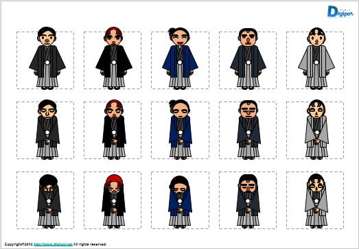 袴姿の人物のイラスト集 パワーポイント Png形式画像 フリー素材 無料素材のdigipot