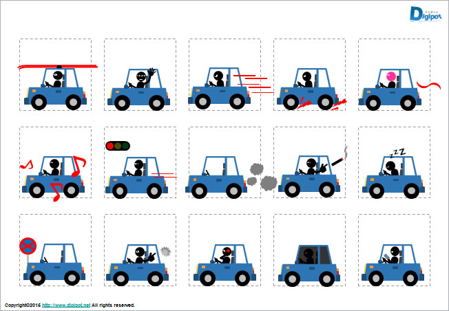 危険運転、無謀運転のイラスト画像