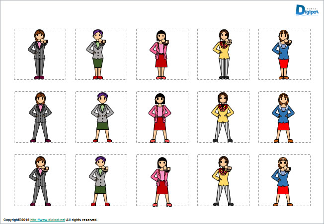 ビジネスウーマンの全身のイラスト画像