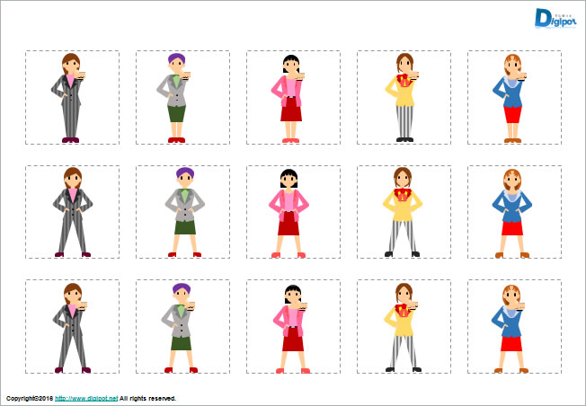 ビジネスウーマンの全身のイラスト画像2