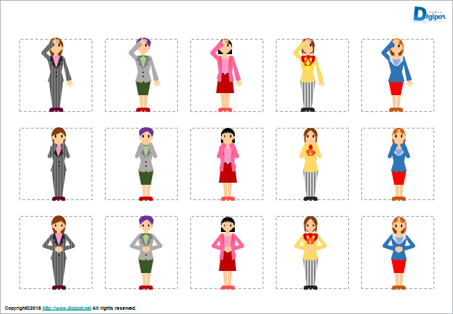 ビジネスウーマンの全身のイラスト画像2