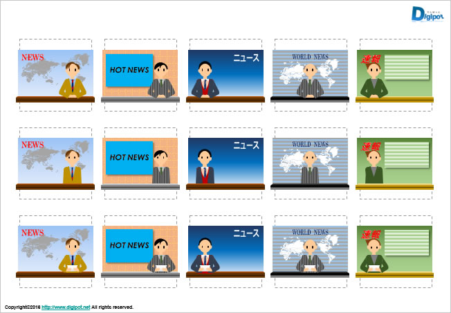 男性ニュースキャスターのイラスト パワーポイント フリー素材 無料素材のdigipot