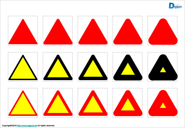 シンプルな角丸三角形のイラスト画像2