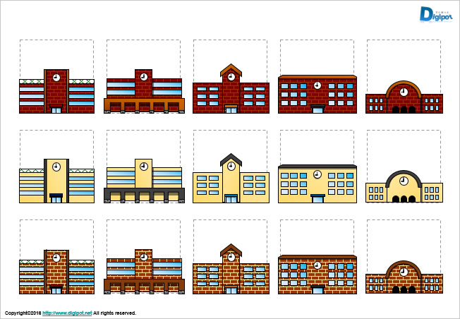 学校、校舎のイラスト画像