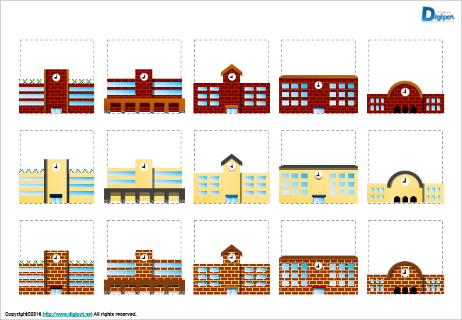 学校 校舎のイラスト パワーポイント フリー素材 無料素材のdigipot