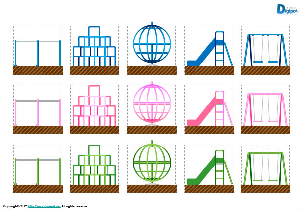 公園の遊具のイラスト画像2