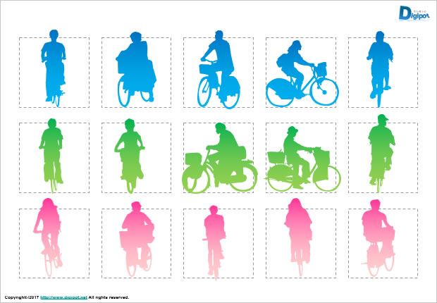自転車に乗る人のシルエット パワーポイント フリー素材 無料素材のdigipot
