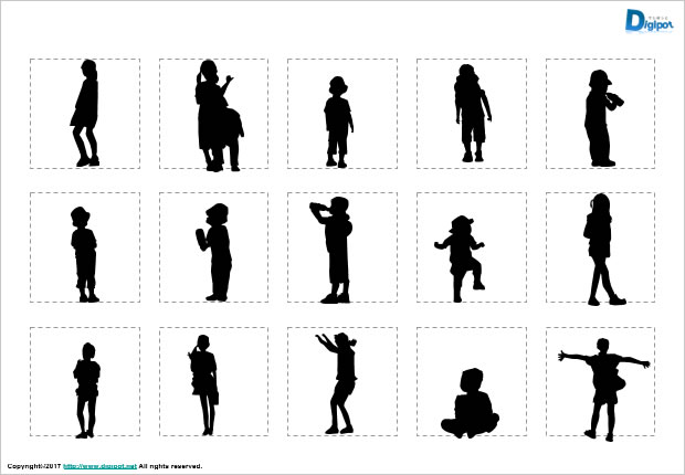 子供のシルエット画像2