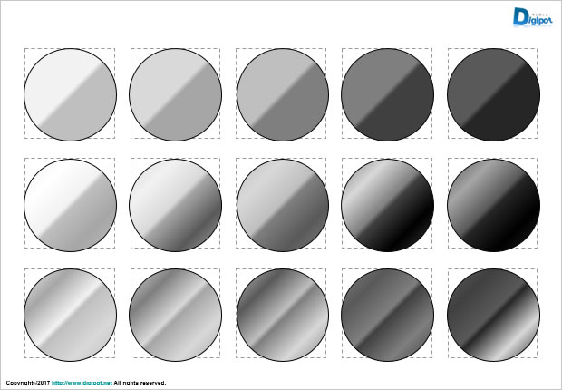 銀（シルバー）のグラデーションパターン素材2