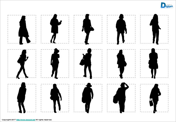 歩いている女性のシルエット パワーポイントフリー素材 ページ 2 フリー素材 無料素材のdigipot