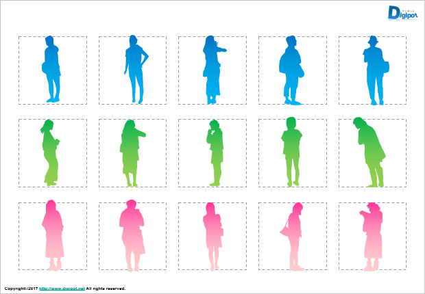 立っている女性のシルエット画像2